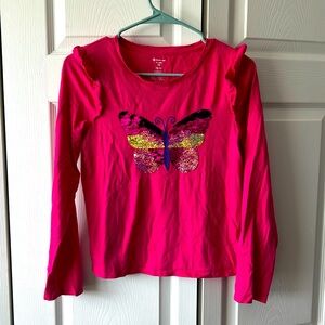 Girls long sleeve butterfly shirt